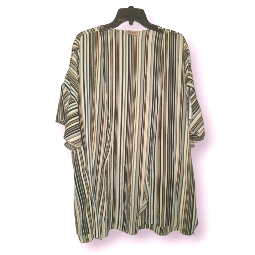 2X Spin striped kimono overpiece